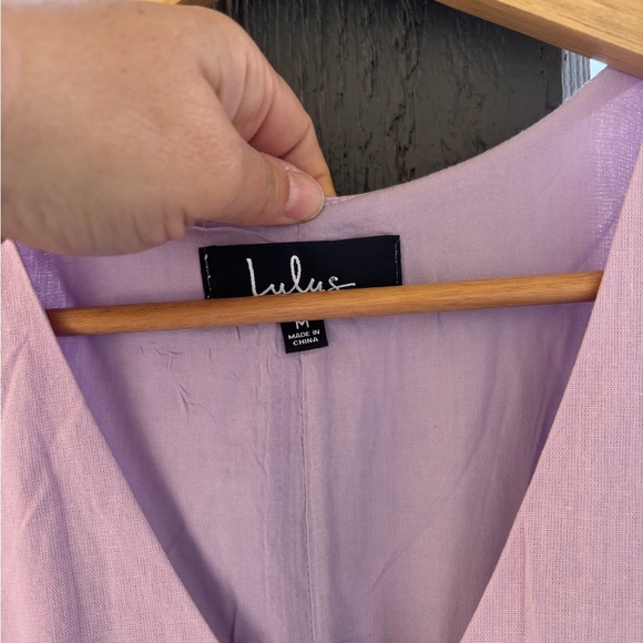 Lulu’s 100% cotton -outer/rayon -lining Lilac Ruffled Sleeveless Dress | M - Picture 5 of 10